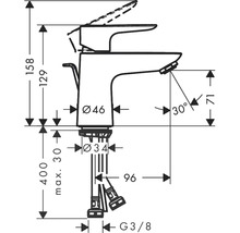 hansgrohe Waschtischarmatur TALIS E 80 chrom mit Zugstangen-Ablaufgarnitur 71705000