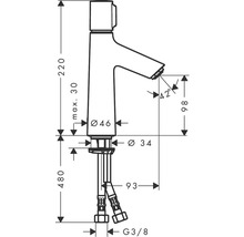 hansgrohe Waschtischarmatur TALIS SELECT S 100 chrom ohne Ablaufgarnitur 72043000