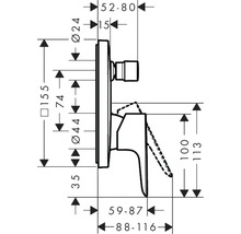 hansgrohe Badewannenarmatur Unterputz TALIS E brushed bronze gebürstet ohne Unterputzgrundkörper 71474140