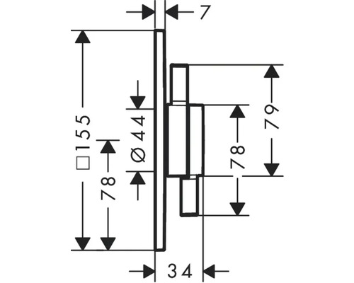Technische Zeichnung mit Maßangaben