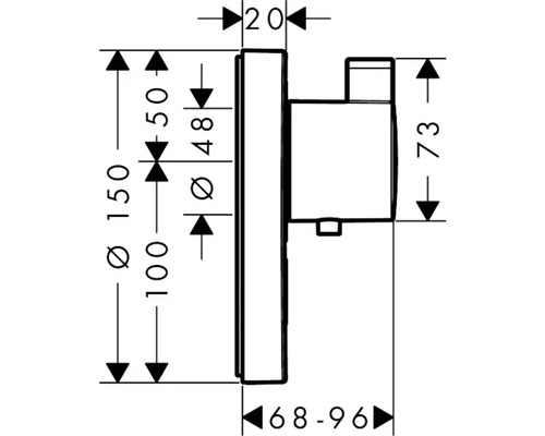 Technische Zeichnung mit Maßangaben