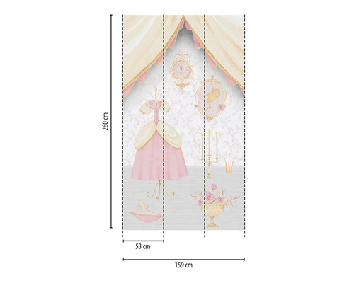 Fototapete mit Prinzessinnenmotiv, Abmessungen 159 mal 280 cm