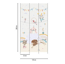 Tapete mit Zirkusmotiven, Abmessungen 280 cm x 159 cm
