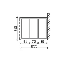 Seitenwand Polycarbonatplatten SKAN HOLZ 255 x 200 cm anthrazit