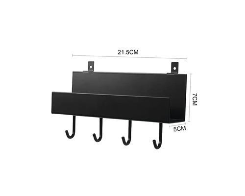 Wandgarderobe mit vier Haken und Ablagefach