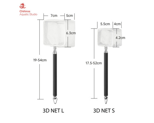 Zwei 3D-Netze in den Größen L und S mit Abmessungen