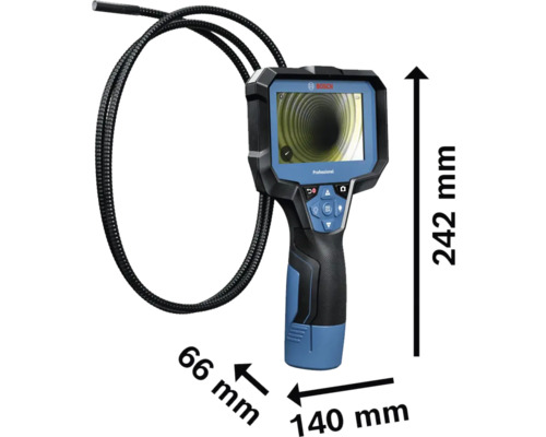 Bosch Inspektionskamera mit flexibler Kabelsonde und Bildschirm zur Inspektion schwer zugänglicher Bereiche
