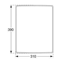Technische Zeichnung mit Maßangaben: 390 x 310.