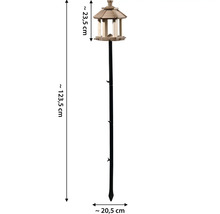 Vogelhaus mit Ständer, Gesamthöhe circa 123,5 cm