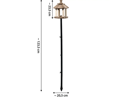 Vogelhaus mit Ständer, Gesamthöhe circa 123,5 cm