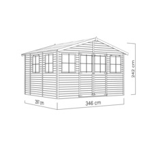 Gartenhaus Bertilo Workshop Smith 364 x 335 cm natur exclusiv bei Hornbach