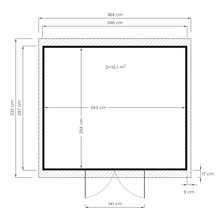 Gartenhaus Bertilo Workshop Smith 364 x 335 cm natur exclusiv bei Hornbach