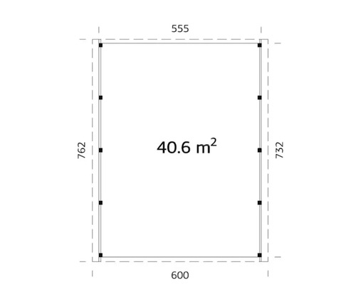 Grundrisszeichnung mit Maßen und Flächenangabe
