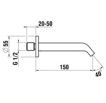 LAUFEN Wanneneinlauf MEDA 150 mm 1/2"chrom glänzend HF506671100000