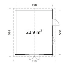 Gartenhaus Palmako Irene 23,9 m² inkl. Fußboden 514 x 598 cm dunkelgrau-weiß