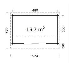 Gartenhaus Palmako Ines 13,7 m2 Slide Plus inkl. Fußboden 524 x 379 cm dunkelgrau-anthrazit
