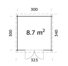 Gartenhaus Palmako Ella 8,7 m² 323 x 340 cm dunkelgrau-anthrazit