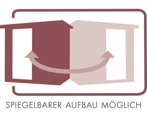 Spiegelbarer Aufbau möglich Symbol