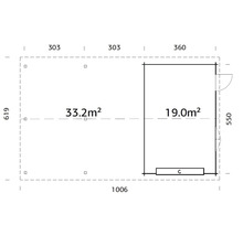 Einzelgarage Palmako Roger 19,0+33,2 m² mit Sektionaltor 1006 x 619 cm dunkelgrau-weiß