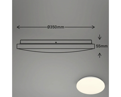 Technische Zeichnung einer Deckenleuchte mit Durchmesser 350 mm und Höhe 55 mm