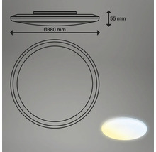 LED Deckenleuchte dimmbar IP54 36W 3800 lm CCT 2700- 6500 K HxØ 5,5x35 cm Rowny weiß Backlight + Fernbedienung