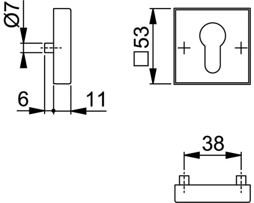 Technische Zeichnung mit Maßangaben