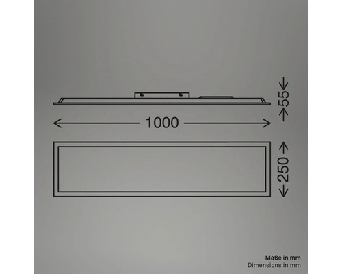 Technische Zeichnung mit Maßangaben in Millimeter für ein Produkt