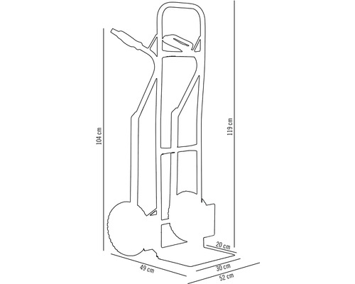 Abmessungen der Sackkarre