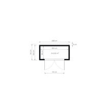 Gartenhaus Bertilo Cubico 1 Fineline 208 x 111 cm schwarz