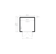 Gartenhaus Bertilo Cubico 3 Fineline 208 x 212 cm schwarz