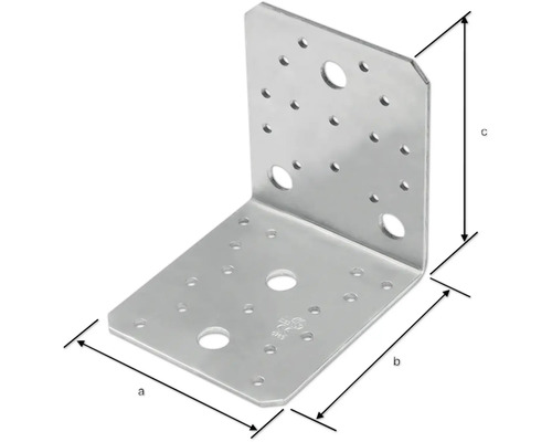 Winkelverbinder aus Metall mit Löchern für Schrauben