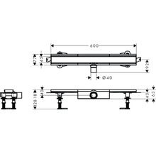 Duschrinne hansgrohe RainDrain Compact 600 mm für flache Installation edelstahl gebürstet 56162800