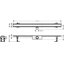 Duschrinne hansgrohe RainDrain Compact 1200 mm edelstahl gebürstet 56184800