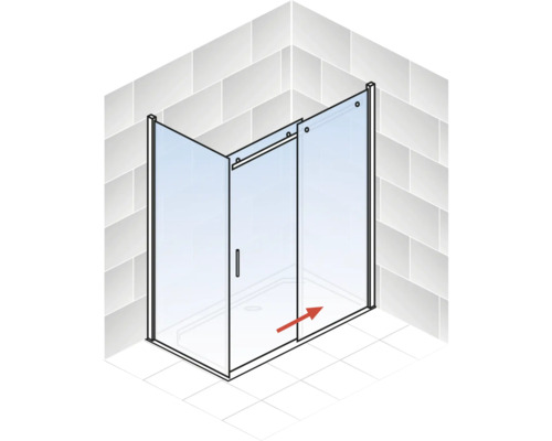 Eckdusche mit Schiebetür