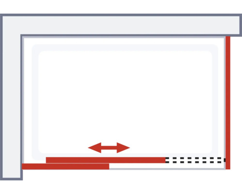 Illustration eines verschiebbaren Insektenschutzrollos