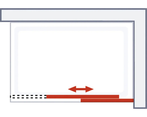 Illustration eines Schiebefensters mit Pfeilen, die die Schiebefunktion darstellen