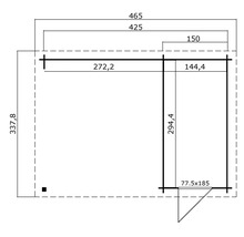 Grundrisszeichnung mit Maßangaben