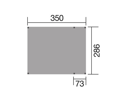 Technische Zeichnung mit Maßangaben: Breite 350, Höhe 286, Detail 73