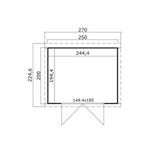 Technische Zeichnung mit Maßangaben