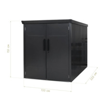 Fahrradgarage WESTMANN Velos 2 ohne Boden 133 x 222 x 151 cm schwarz