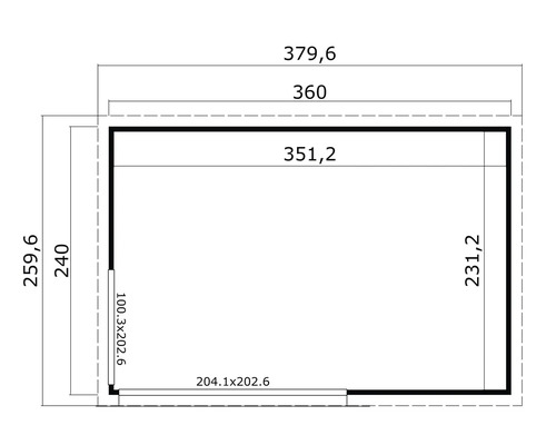 Technische Zeichnung mit Maßangaben