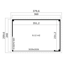 Grundrisszeichnung mit Maßangaben