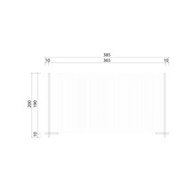 Technische Zeichnung einer Sichtschutzwand mit Maßangaben.