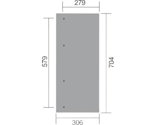 Technische Zeichnung einer Platte mit Maßangaben
