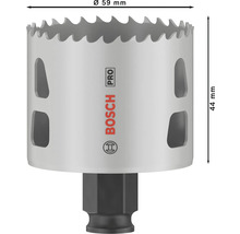 Bosch Lochsäge mit einem Durchmesser von 59 Millimetern und einer Höhe von 44 Millimetern.