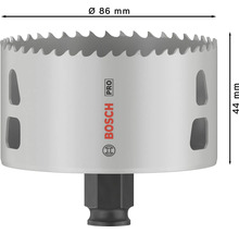 Lochsäge mit 86 Millimeter Durchmesser und 44 Millimeter Höhe