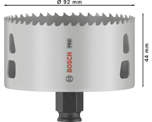 Lochsäge mit 92 Millimeter Durchmesser und Bosch Logo