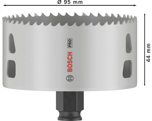 Bosch Pro Lochsäge mit einem Durchmesser von 95 mm und einer Höhe von 44 mm