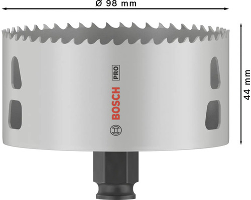Bosch Pro Lochsäge mit 98 Millimeter Durchmesser und 44 Millimeter Höhe