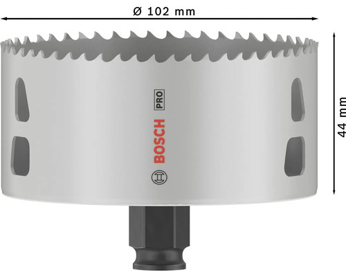 Lochsäge mit 102 mm Durchmesser und Bosch Logo